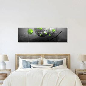 Obraz zielonych abstrakcyjnych kul (170x50 cm)