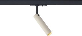 Nowoczesny reflektor beżowy z czarnym do systemu szynowego 1-fazowego - Iconic Ivy