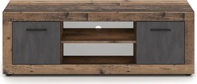 Szafka RTV BLAGO 140 cm Ciemny Dąb/Grafit Dwudrzwiowa do Salonu Loft