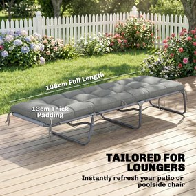 Outsunny Poduszka na Palety Zdejmowana Poduszka z Paskami Mocującymi Ogrodowa 198 x 65 x 13 cm Jasnoszary | Aosom PL