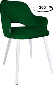 Krzesło Milano tkanina Welur noga metalowa : Kolor nogi - Biały stożek, Kolor tkaniny - VELVET - MG25, Typ siedziska - Siedzisko obrotowe 360°