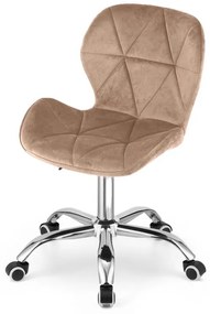 Zestaw do biura – składany stół ZARIMO 80×40 cm dąb sonoma + krzesło biurowe AVOLA VELVET jasnobrązowe