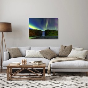 Obraz na szkle - Zorza polarna na Islandii (70x50 cm)