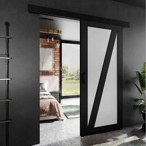 Drzwi przesuwne PALADIO 3 z maskownicą czarny i biały 100