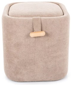 Beżowy taboret NAP z miejscem do przechowywania 37x37 cm