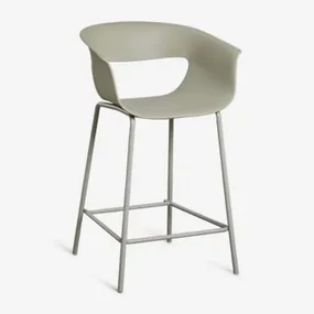 Wysoki Stołek Z Polipropylenu I Żelaza Alanys Salvia Zieleń & ↑65 Cm - Sklum