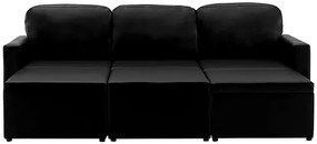 Rozkładana sofa modułowa czarna - Odi 4Q