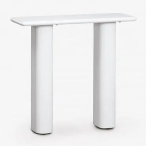 Konsola Do Przedpokoju Prostokątna 80x30 Cm Z Betonu Tiena Biała - Sklum