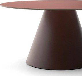 Okrągły stolik ze szklanym blatem w kolorze terakoty ø 80 cm Wilshire – Kave Home