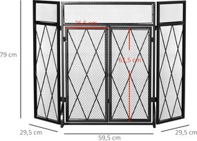 HOMCOM parawan kominkowy 120 cm x 11,5 cm x 79 cm