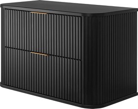 Szafka łazienkowa, czarna ze złotym uchwytem, ​​80,4 x 51,7 x 41,5 cm