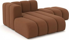 Szezlong z pufą Grand, tkanina Salvador, Ciemnobrązowy, Lewy