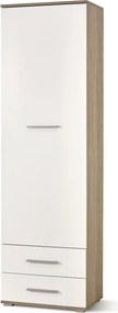 Szafa c2 głębokość 40 cm - biały połysk + dąb sonoma W9-A18