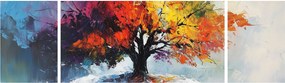 Obraz - Kolorowe drzewo (170x50 cm)