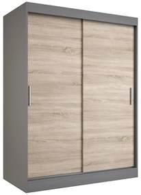 Szafa przesuwna dąb sonoma + antracyt 200 cm S4-C30
