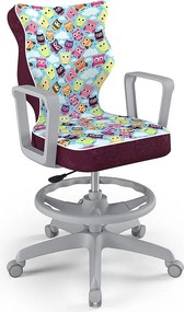 Krzesło młodzieżowe z podnóżkiem i wzorami Norm Grey rozmiar 5 (146-176,5 cm)