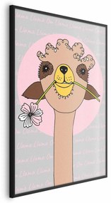 Plakat Wesoła lama 21x30 cm z ramą czarną bez marginesu ARTGEIST B