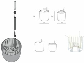 Plastia Doniczka samonawadniająca Tolita Air szary, śr. 16 cm, śred. 16 cm