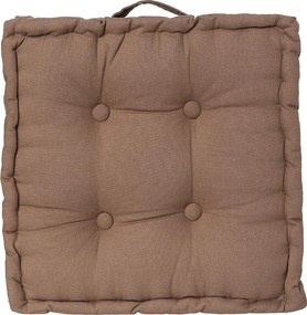 Poduszka Podłogowa z Bawełny Taupe 40 x 40 cm z Guzikami i Uchwytem