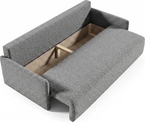 Sofa VENI Rozkładana Dwuosobowa Ciemnoszara Boucle Japandi