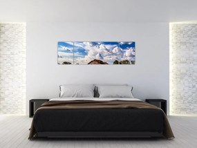 Obraz pola słoneczników (170x50 cm)