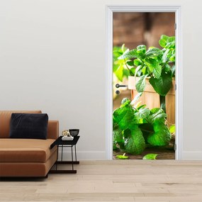 Fototapeta na drzwi - Świeża mięta (95x205cm)