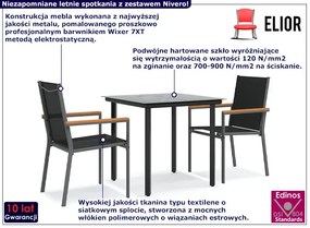 Zestaw mebli ogrodowych z metalowym stelażem - Getti