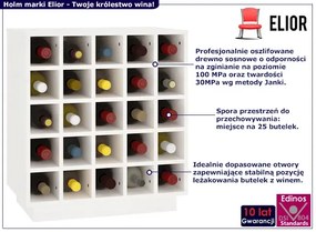 Biała sosnowa szafka na wino - Ledox