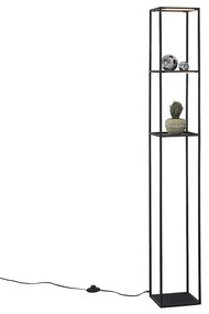 Designerska lampa podłogowa czarna z wbudowanym LED z dotykowym ściemniaczem - JitskeDesignerski Oswietlenie wewnetrzne