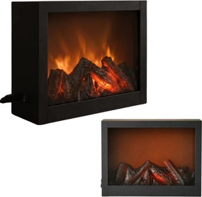Kominek dekoracyjny LED, metalowy, 10 x 29 x 23 cm