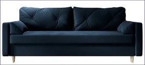 Granatowa sofa rozkładana z funkcją spania - Ahmo