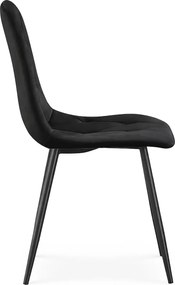 Czarne welurowe krzesło pikowane G9-G68