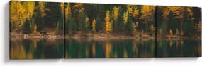 Obraz leśnego jeziora (170x50 cm)