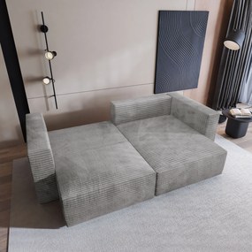 Masseno Narożnik NERIO z funkcją spania i pojemnikiem na pościel Narozniki L, Rozkładana sofa - Jasnoszary, TILIA 86
