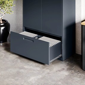 Szafa modułowa metalowa wielofunkcyjna z szufladą wysoką antracytowa MEGAN 1950 x 900 x 400 mm