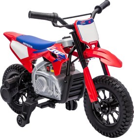 AIYAPLAY Elektryczny motocykl dla dzieci HONDA CRF 450R 12 V dziecięcy motocross z silnikiem 35 W akumulatorem litowym tylne zawieszenie koła 30,48 cm | Aosom PL