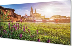 Panel szklany do Kuchni Wschód Słońca nad Niemiecką Rzeką