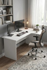Białe narożne biurko do pracy T2-S45