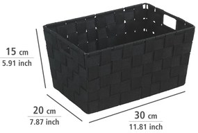 Czarny koszyk Wenko Adria, 20x30 cm