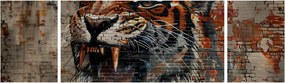 Obraz - Tygrys z cegieł (170x50 cm)