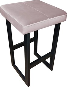 Hoker ALEX krzesło barowe tkanina Welur podstawa metalowa : Kolor Stelaża - Czarny , Kolor tkaniny - VELVET - MG55, Wysokość - 60 cm