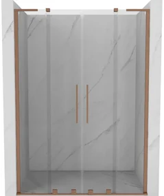 Mexen Velar L Duo drzwi prysznicowe rozsuwane 140 cm, transparent, miedź szczotkowana - 871-140-003-02-65