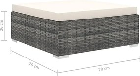 Szaro-kremowy 9-częściowy wypoczynkowy zestaw do ogrodu S5-H08