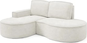 Narożnik MOLLY Lewostronny bez funkcji spania, wolnostojący tkanina ABRIAMO 04 Biały