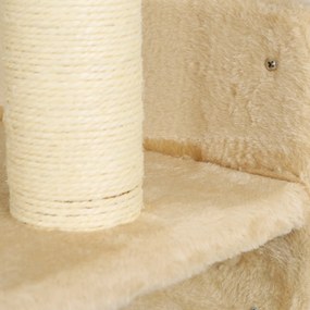 PawHut Zestaw do Wspinaczki dla Kota z Drapakami, Platformami do Skakania i Piłkami, do Wspinaczki i Odpoczynku, Beżowy