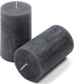 Zestaw świec rustykalnych, 11,5 cm, Ø 6,8 cm, antracyt, 6szt
