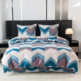 PrzytulneMieszkanie.pl PrzytulneMieszkanie.pl Pościel z mikrofibry CHEVRONIX niebiesko-fioletowe Rozmiar pościeli: 2 szt 70 x 80 cm | 160 x 200 cm