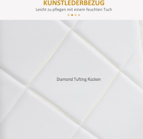 HOMCOM Krzesło Jadalniane Zestaw 4 Tapicerowane Kuchenne Białe Wygodne | Aosom PL