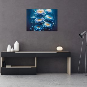 Obraz - Lilie wodne pod powierzchnią (70x50 cm)