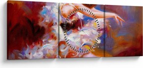 Obraz - Baletnica, malarstwo (z zegarem) (90x30 cm)
